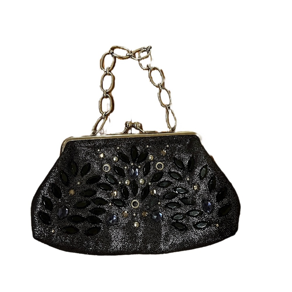 Rafe embellished mini chain bag gunmetal gray